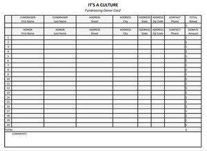 2-IT'S A CULTURE Fundraiser Donor Cards (Pack of 10)