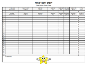 3-MAKE TODAY GREAT Fundraiser Donor Cards (Pack of 10)